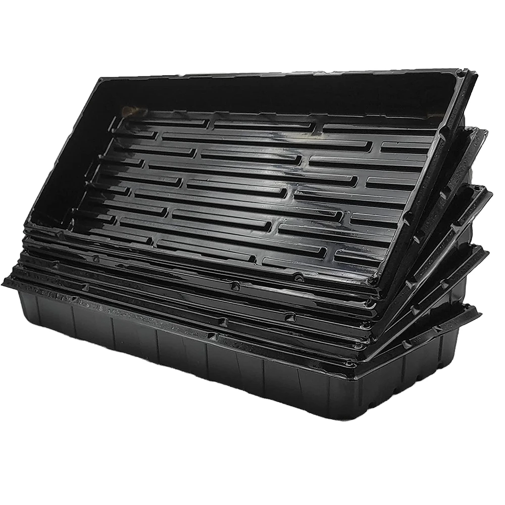 Heavy Duty Plastic Flat Tray Hydroponic Seed Tray for Microgreen Seedling Germination Fodder Vegetable Plant Growing Tray