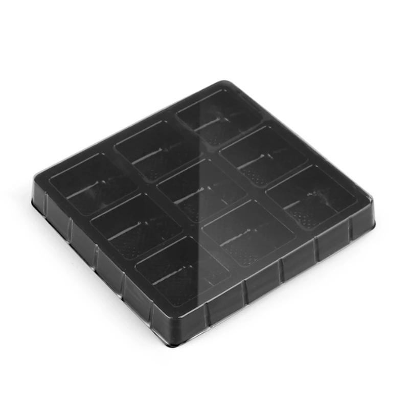 Custom Recyclable PS PET Black Plastic Thermoformed Chocolate Blister Tray Insert