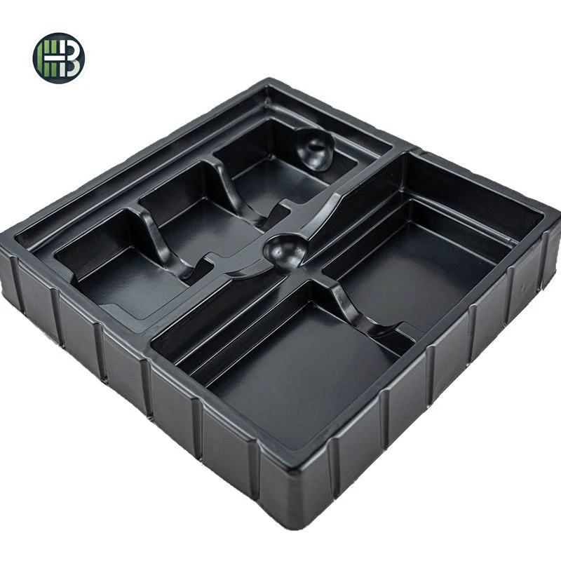 Customized Black PS Plastic Blister Process Tray Vacuum-Formed Inner Packaging Box for Game Cards