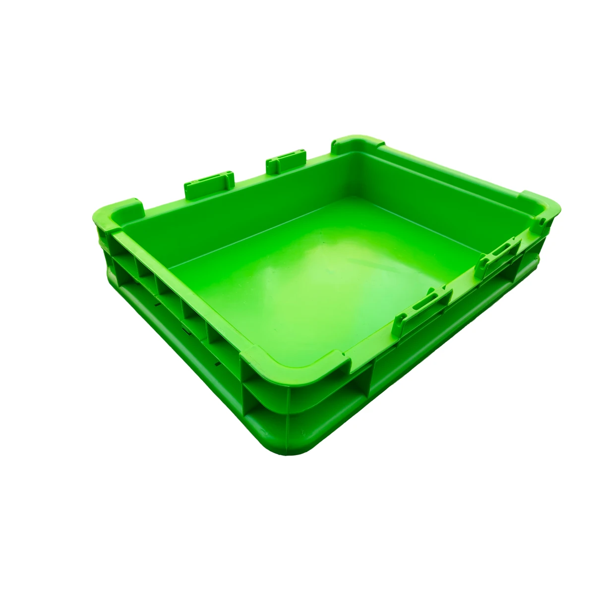 QS Automotive Sorting Tray Green Plastic 400x300x85mm Open Top Container for Workshop Organization