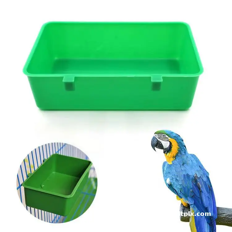 High Quality Eco-Friendly  Plastic Square Bird Food Water Bowls Set for Canary Budgies Parrots Bathing Feeding Outdoor