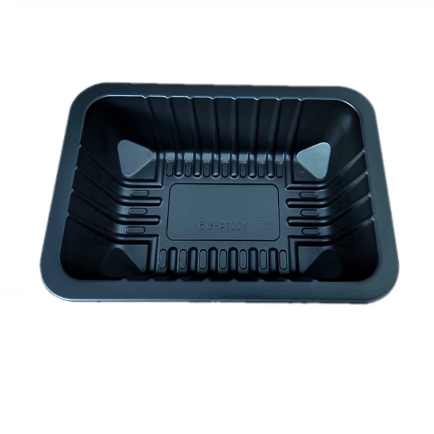 2014 X8 Disposable Black Meat Tray PP Plastic Sealable Food Packing Trays for Supermarket Blister Process Type