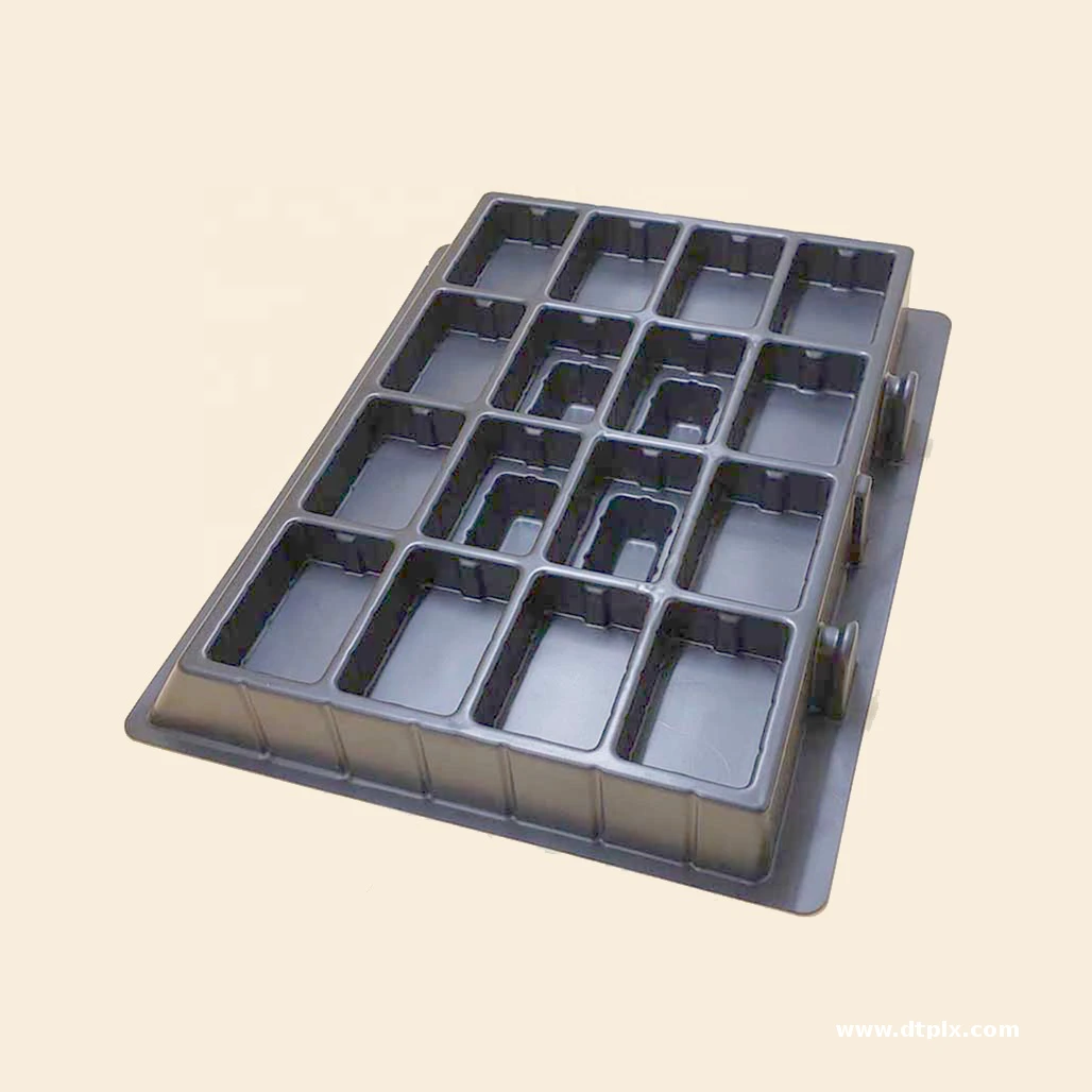 Black Trapped Blister ODM OEM Black Turnover Tray Plastics Custom Black Turnover Tray Plastics with Large Capability