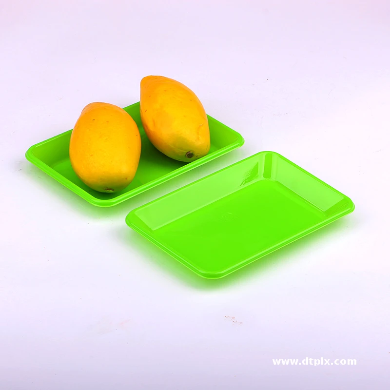 Wholesale Disposable Rectangular Fruit Tray Food Grade PET Plastic Recyclable Blister Packaging for Meat Vegetables Seafood