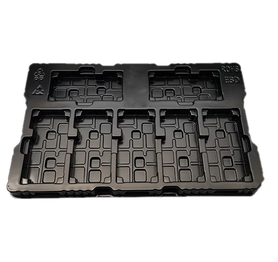 Customized ABS Shell Custom Vacuum Forming  Thick Blister Tray  Plastic ESD Vacuum Form Tray for Electronics