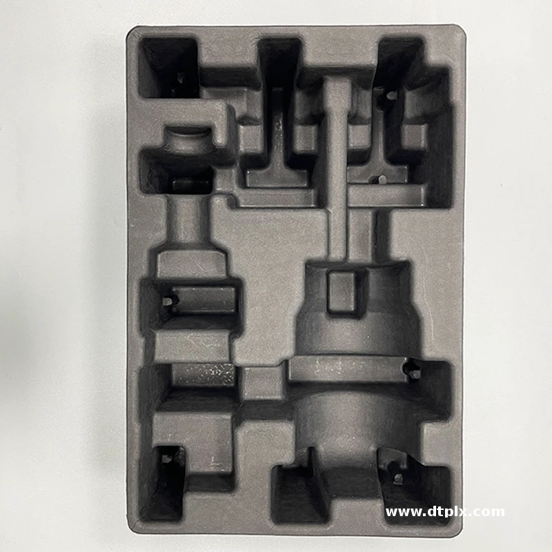 Customizable Eco Friendly High Quality Wet Press Black Molded Pulp Insert Paper Pulp Tray Packing for Jam Jar