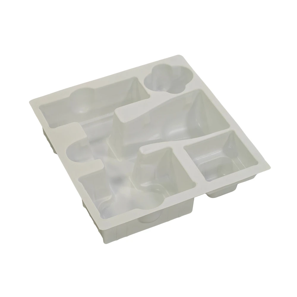 Custom White Plastic Vacuum Formed Tray for Multi Compartment Packaging
