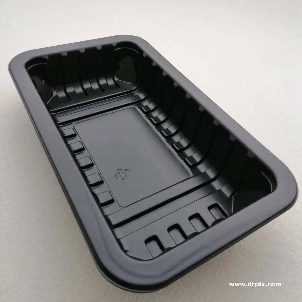 BlackTray Fruit Packing Tray Clamshell Design for Various Foods Cake Sushi Cookie Sugar Sandwich Noodle