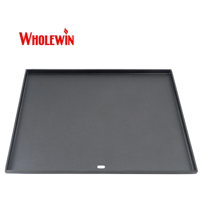 Flat Top Square Cast Iron Griddle for Summit Grills Compatible Carbon Steel Grill Pan for Induction Cooking