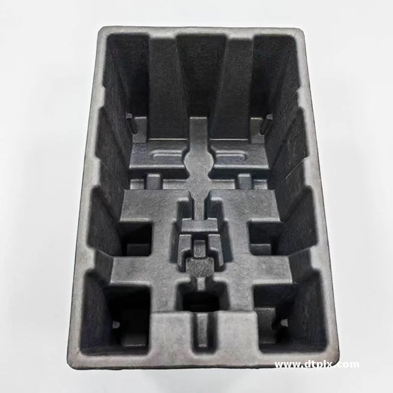 Good Quality Eco-friendly Recyclable Biodegradable Protective Customized Moulded Pulp Packaging Dry Press Black Audio Pulp Tray