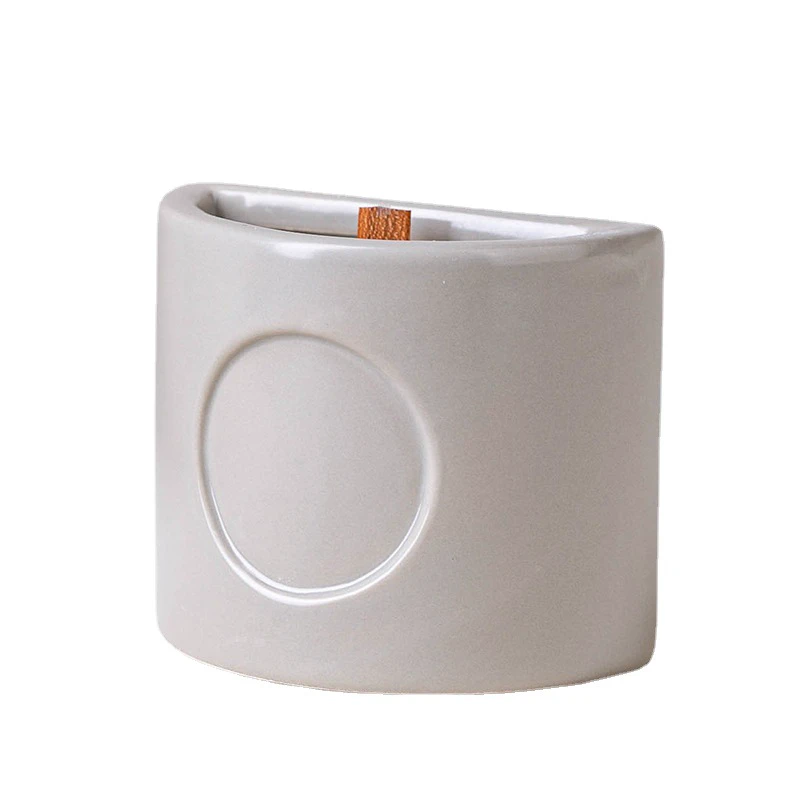 Creative Semicircle Shape Custom Color Ceramic Candle Holder