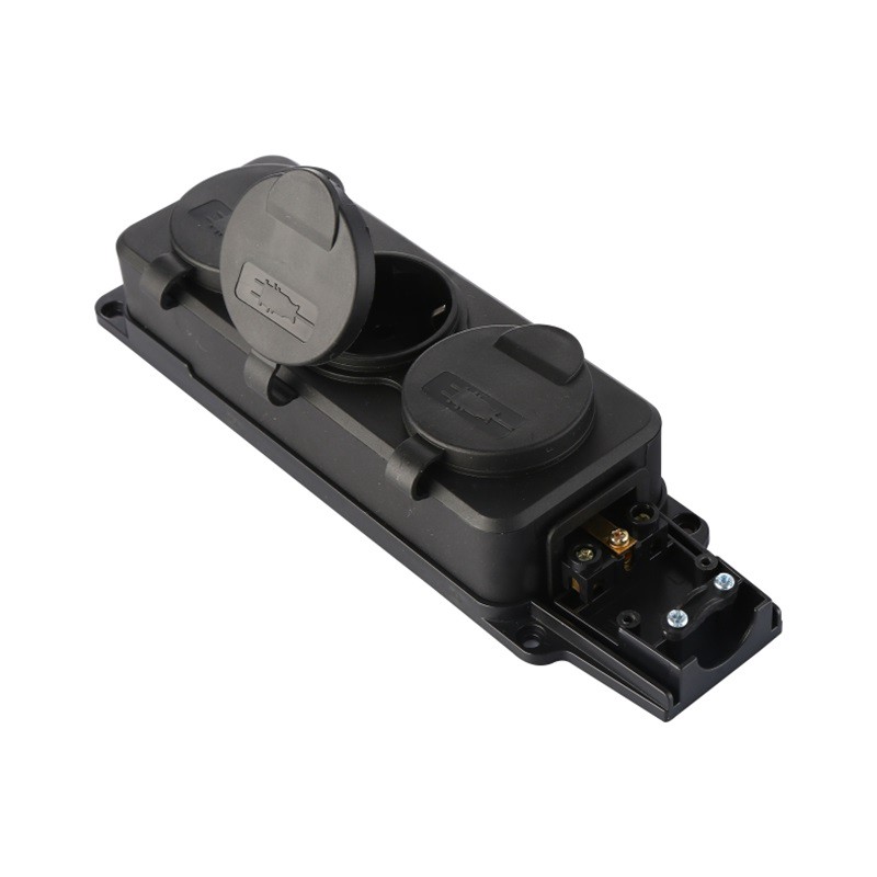 Factory Supply Germany Russia Schuko European 2/3/4/5 Way DIY Socket Ip44 Waterproof  Plug Socket with Easy Terminal