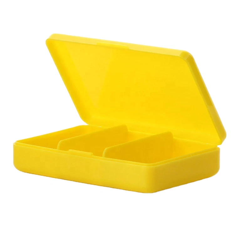 Promotional Gift Custom Logo Pill Vitamin Case Large Plastic 3 Compartment Pill Organizer Daily Travel Medication Carry Cases