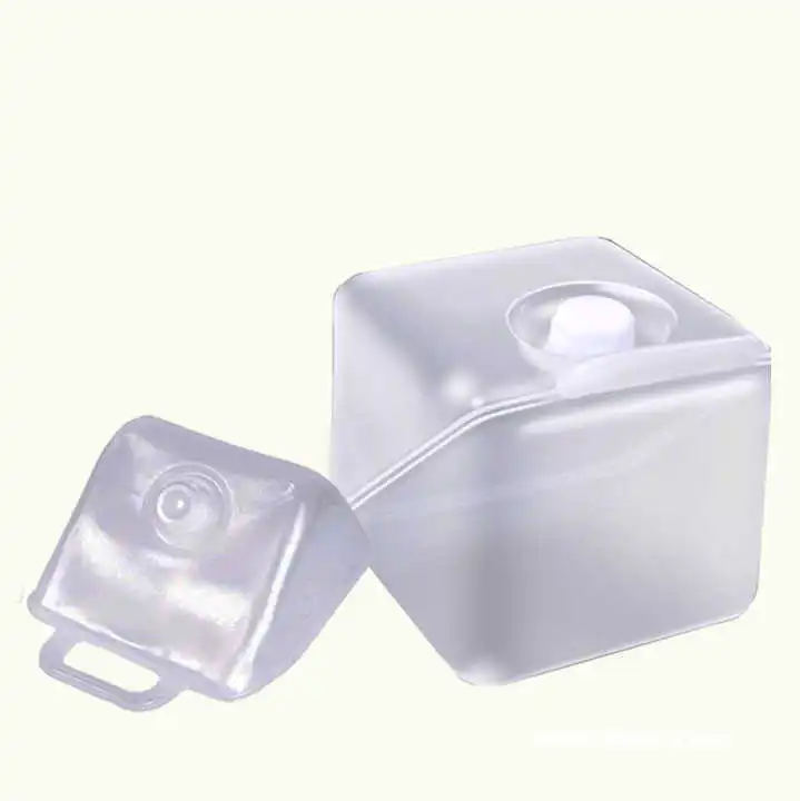 10L/20L Plastic Soft Bucket with Foldable Handle Square Shape Good Seal No Leak Cubitainer Bag in Box Jerry Can Holes