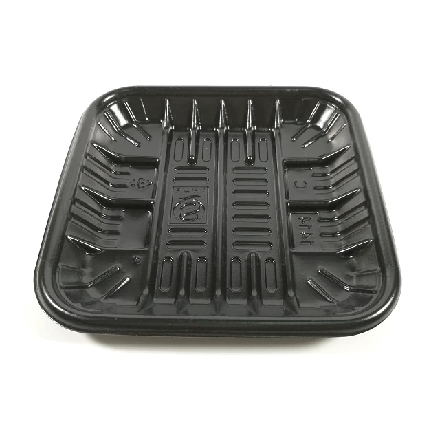 Promotional Household Kitchen Environmentally Friendly Custom Disposable Trays Black Rectangle Support Food Grade PP Bento Box
