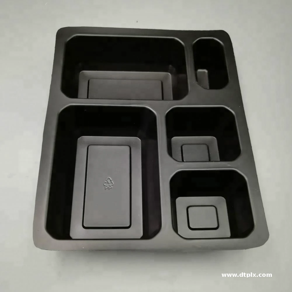 Wholesale Plastic PP Food Tray 5 Compartment Plate Microwave Bento Food Container