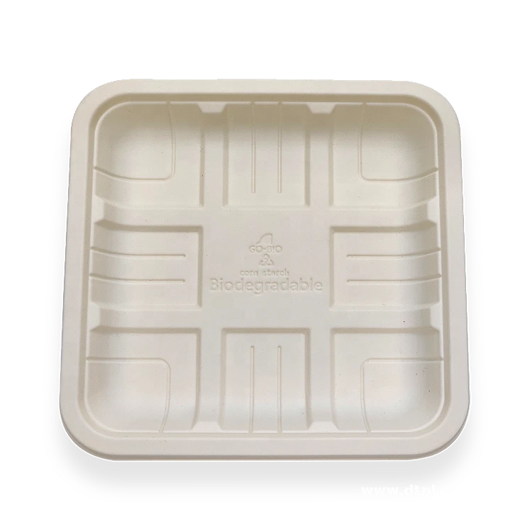 Fruit Vegetable Meat Sushi Restaurant 180ml Disposable Packaging Bio Corn Starch Food Container Tray Take Away Food Trays