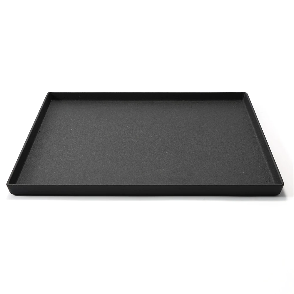 Maxery Modern Aluminum Alloy Tray Storage Tray Frosted Black Serving Tray Geometric Shape Home Decor Table Decoration