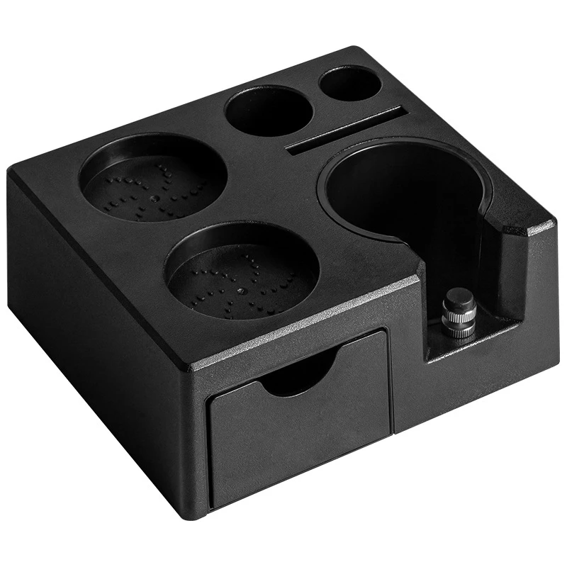 Own Mold Snap-on Disassembly Barista Tools Abs Multifunction Coffee Tamping Station Color Box Modern Wooden Coffee Knock Box