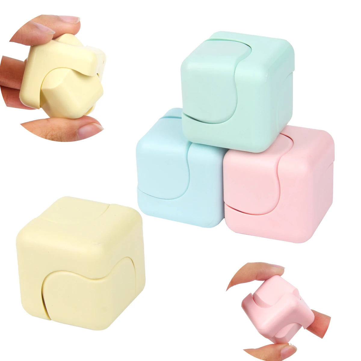 Wholesale Whirlwind Dice Finger Spinner Cube Toys Decompression Fingertip Spinning Top Small Cube Toys