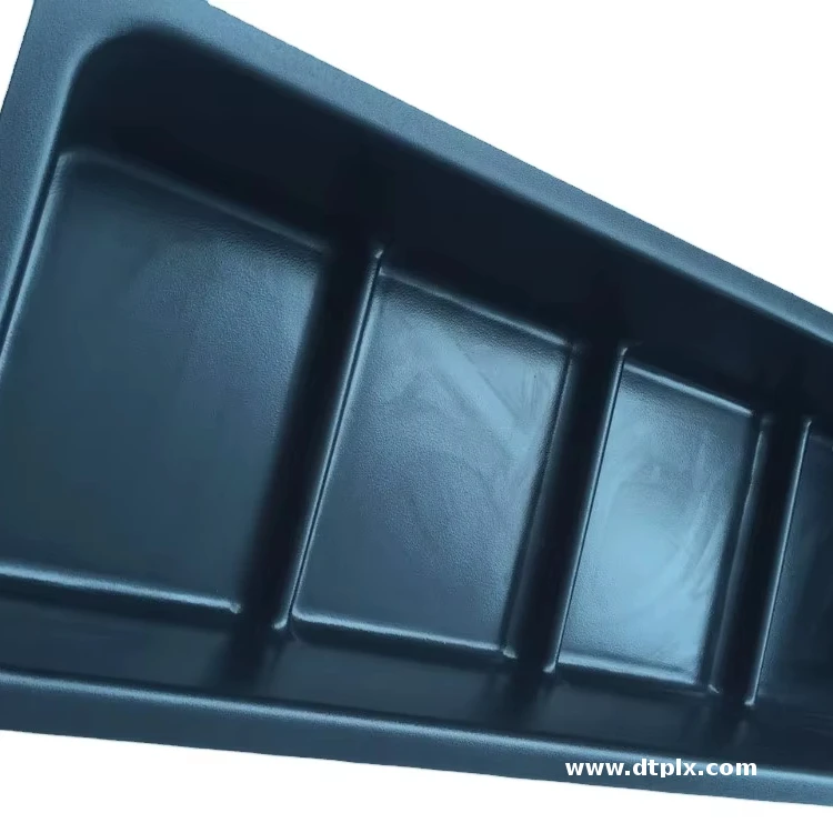 Custom Black Plastic Vacuum Formed Tray for Multi Compartment Industrial Storage