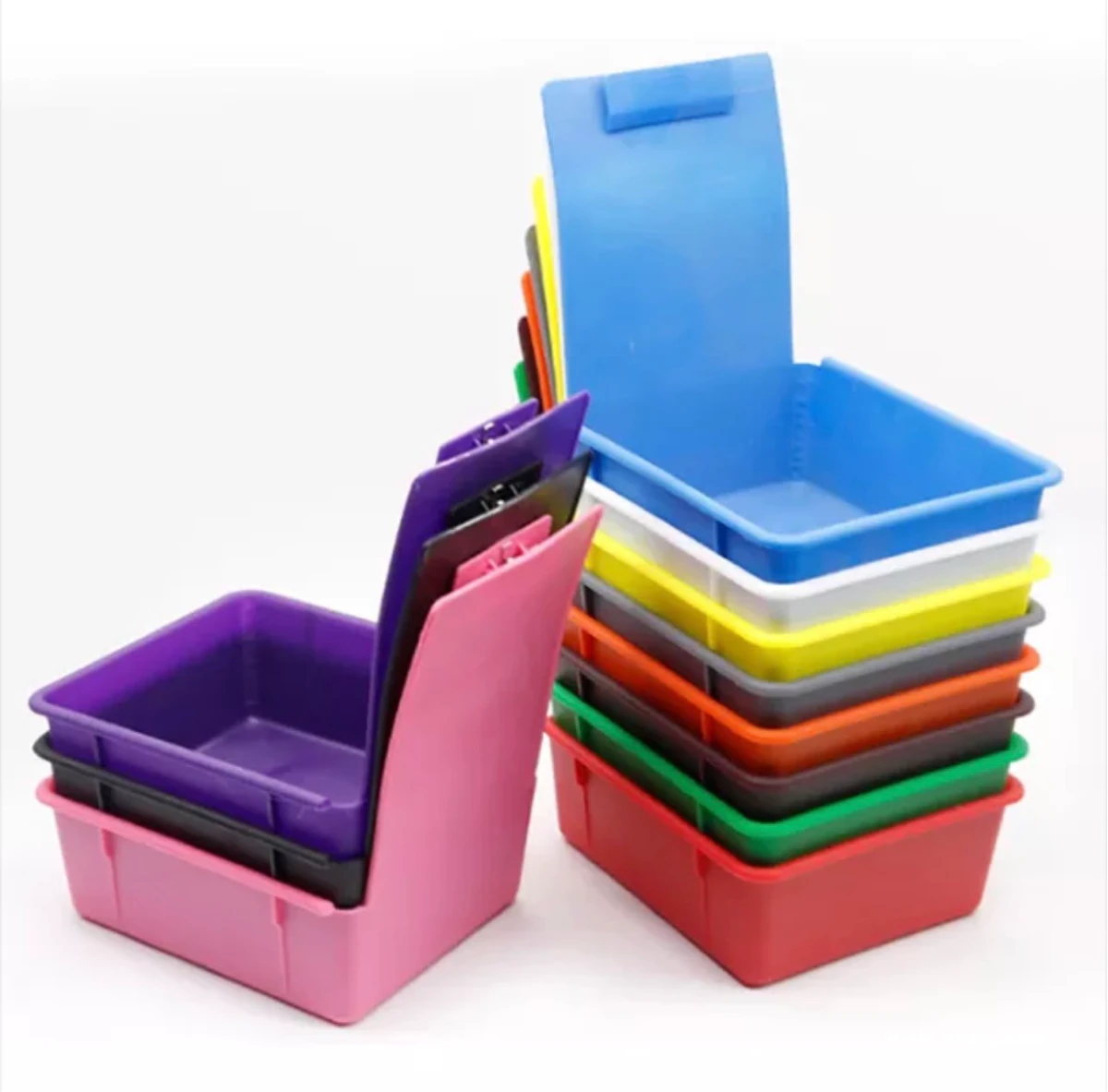 Guarddent Dental Colorful Work Tray Neaten case Plastic Dental Lab Box for Dental Work with Clip Holder