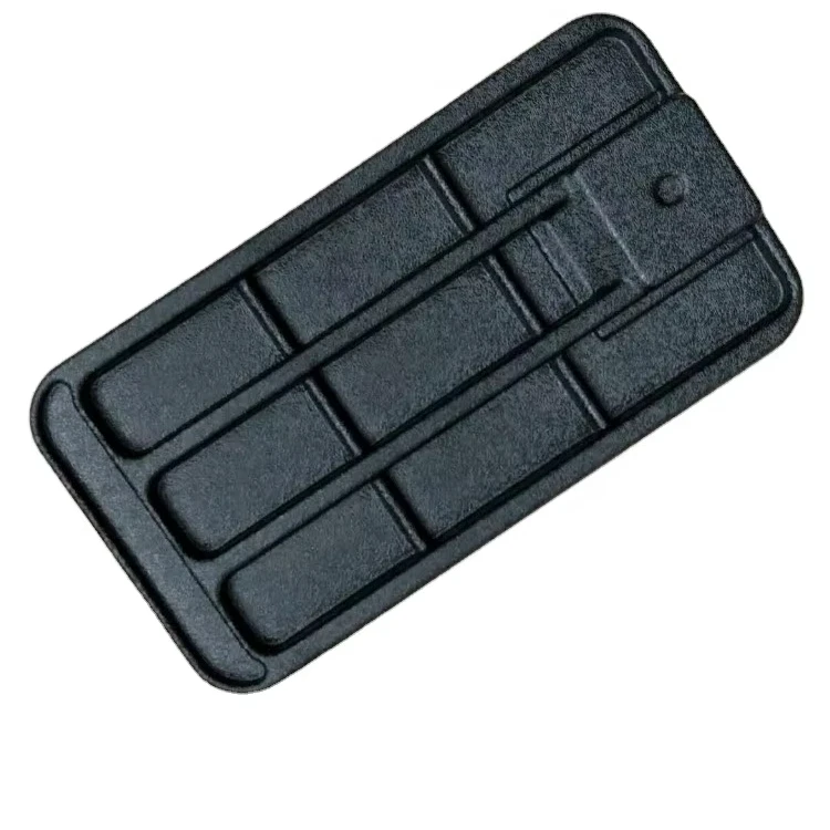 Custom Black Plastic Vacuum Formed Component for Industrial Equipment Panel with Structural Groove Design