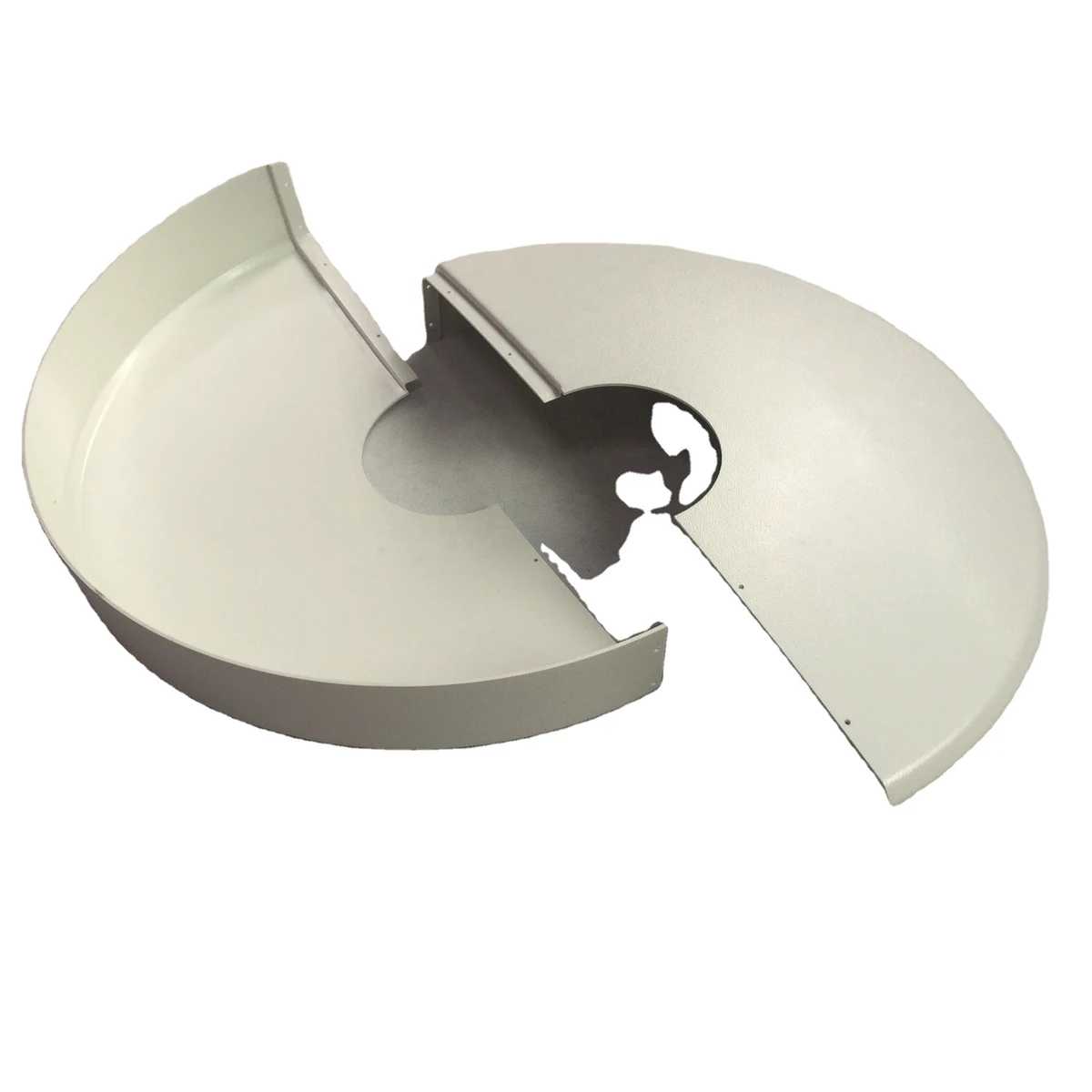 Custom White Semi-Circular Shell Extruding Cutting Thick Sheet Smooth ABS Industrial Plastic Product
