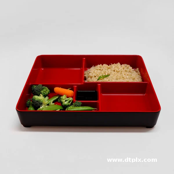 Melamine 5 Compartments  Food Storage Containers Traditional Japanese Restaurant Sushi Bento Lunch Box