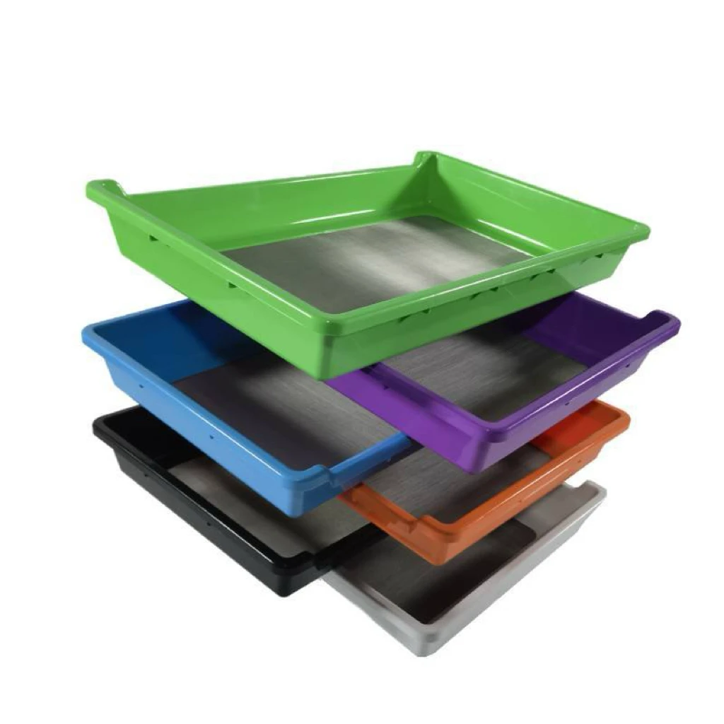Plastic Trim Tray Herbal Sieve 150 Micron Trim Bin Trays With Scissors and Screen
