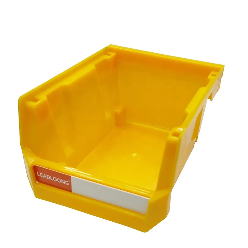 Leadloong V1 Yellow Foldable Plastic Container 13.5x10.5x7.6cm/5x4x3inch Hanging Stacking Workshop Workroom Containers