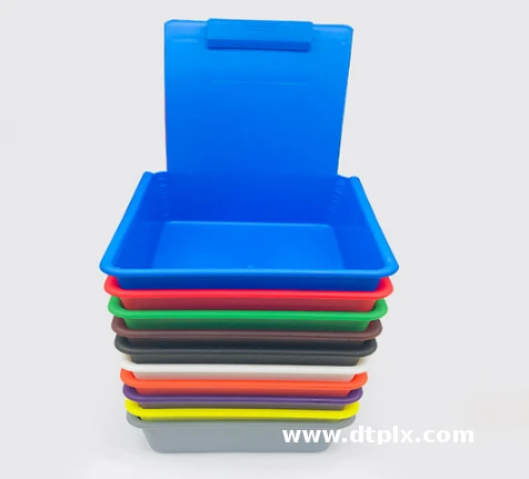 Wholesale Multi Colors Dental Work Pans with Clip Holder Dental Lab Teeth Model Storage Box Dental Plastic Conveyor Box