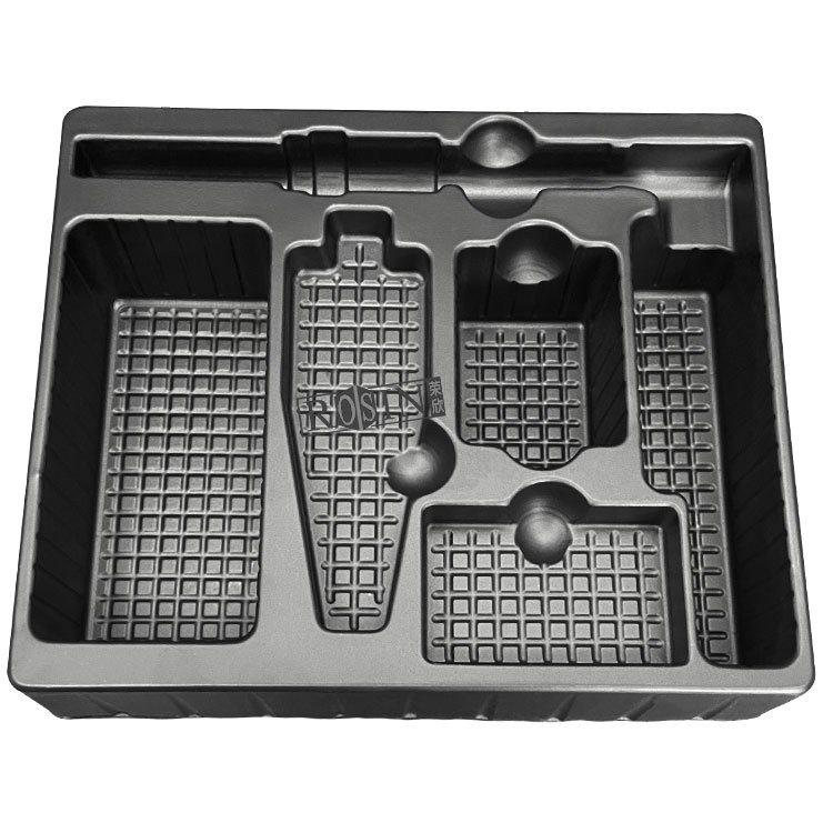 Customized Rectangle Electronic PET Blister Tray Recyclable Antistatic ESD Plastic Packaging for Consumer Electronics