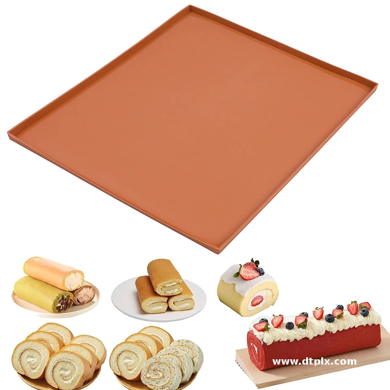 4-color Optional Cake Roll for Roll Silicone Mold Painted Mat Kitchen Baking Tool Silicone Tray 30x25CM Handmade Irregular