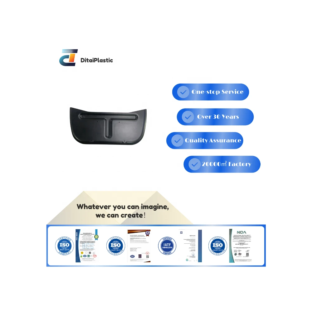 Custom Black Plastic Vacuum Formed Component for Industrial Equipment Part with Structural Groove Design