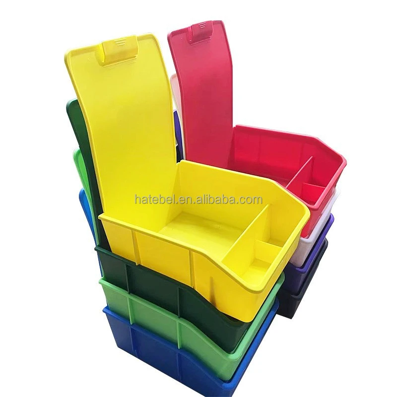 Plastic Dental Work Pan Dental Storage Turnover Box with Clip Holder