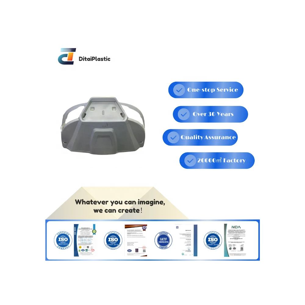 Custom Gray Plastic Vacuum Formed Component for Industrial Equipment Enclosure with Multi Structural Design