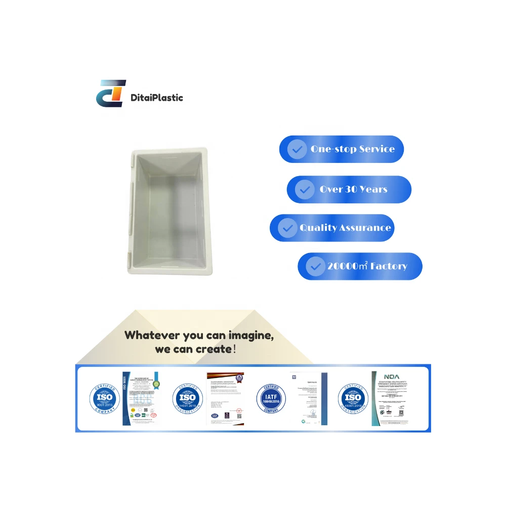 Custom White Plastic Vacuum Formed Component for Industrial Storage Bin with Structural Design