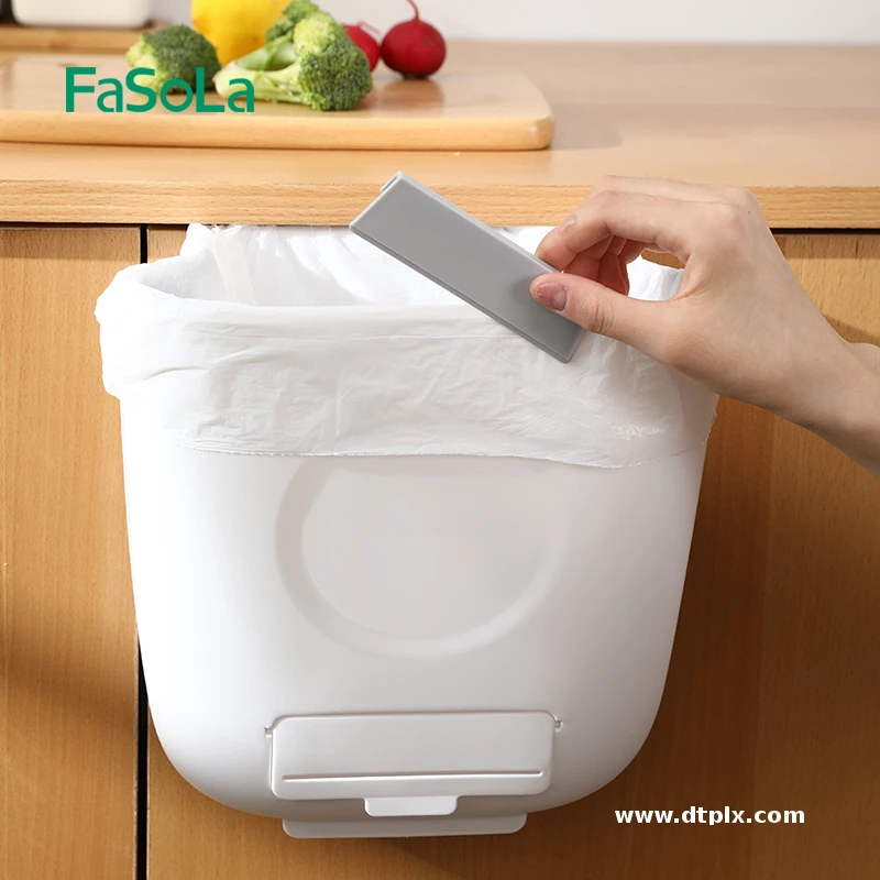 FaSoLa 3.4 Gallon 13 L Kitchen Compost Bin Counter Top or Under Sink Hanging Small Foldable Trash Can Without Lid for Bathroom