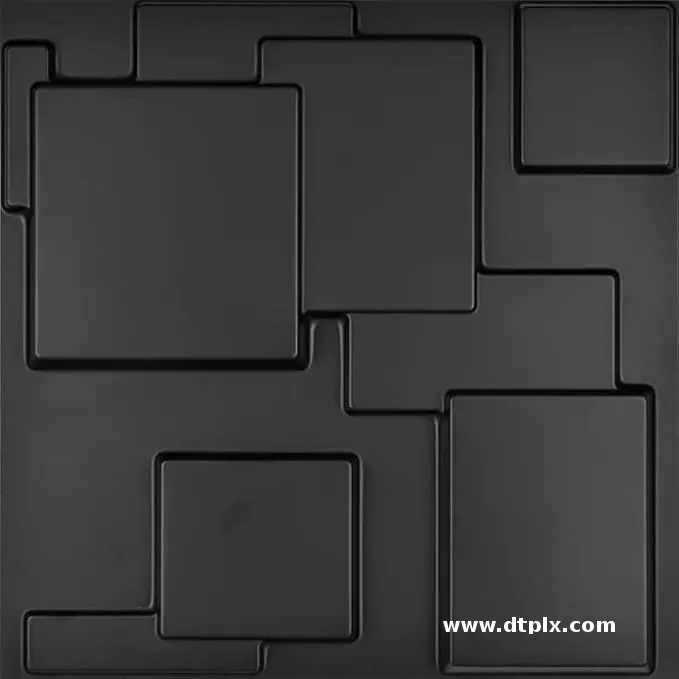 Waterproof & Fireproof 3D PVC Wall Panel Geometric Pattern 50*50 Plastic Decorative Panel for Home & Hotel Decor