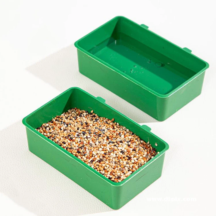 Parrot Bathtub Animal Cage Standing Wash Shower Box Plastic Bird Bath Bowl Green Birds Feeder