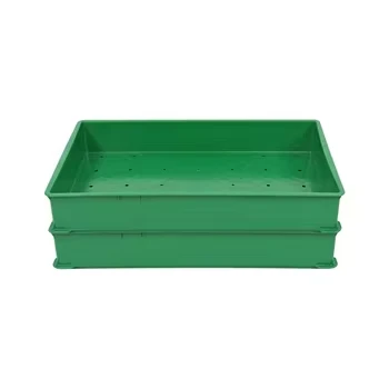 QS 580*380*85mm Plastic Bread Tray Fruit Vegetable Basket Food Grade Plastic Crates Stackable Pizza Tray