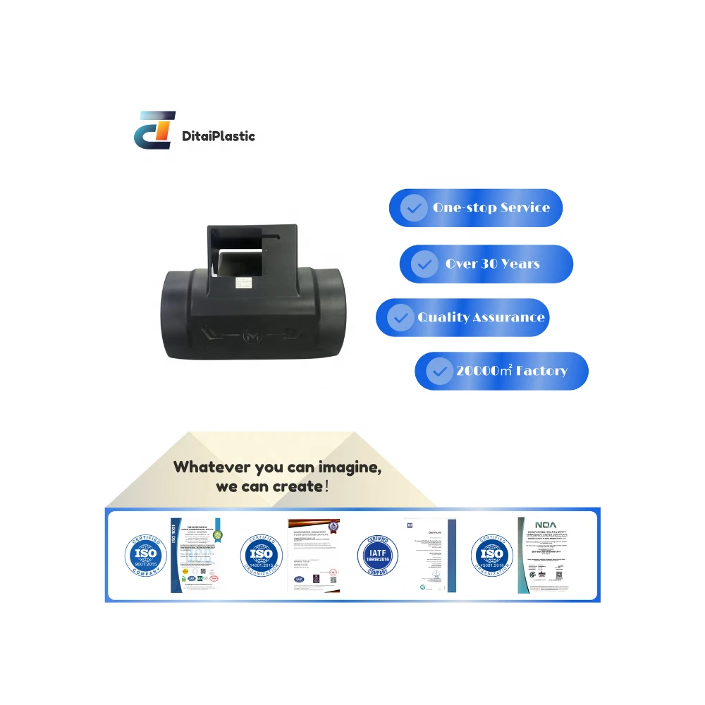 Custom Black Plastic Vacuum Formed Component for Industrial Equipment Housing with Structural Cutout Design