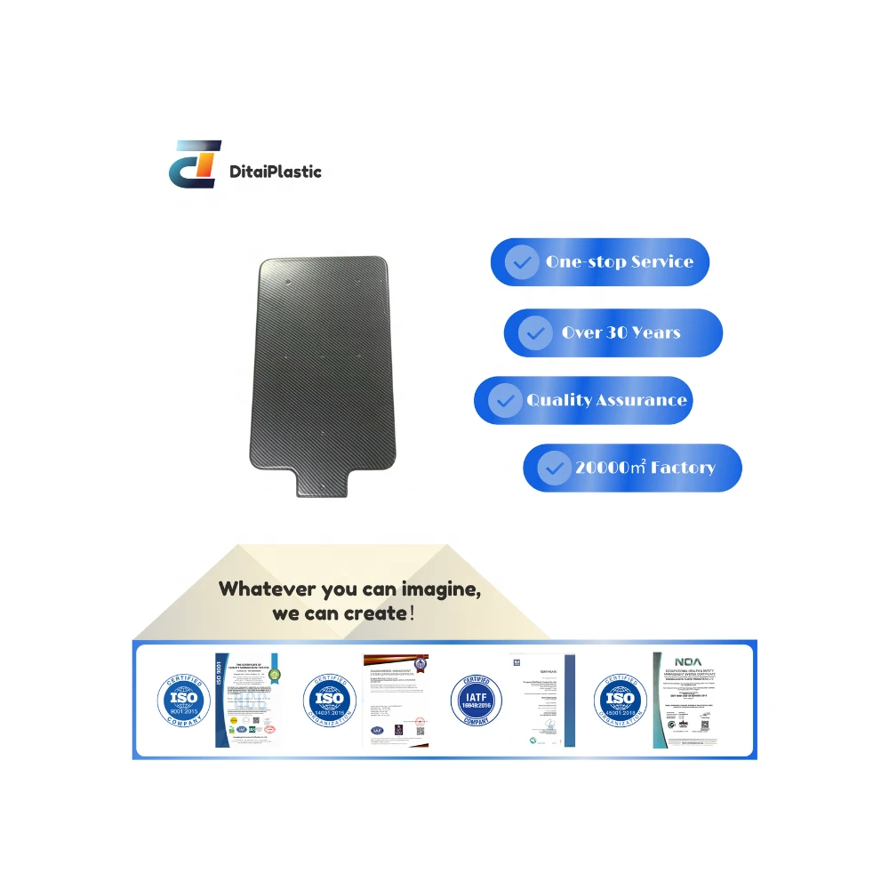 Custom Gray Plastic Vacuum Formed Component for Industrial Equipment Cover with Carbon Fiber Pattern Design