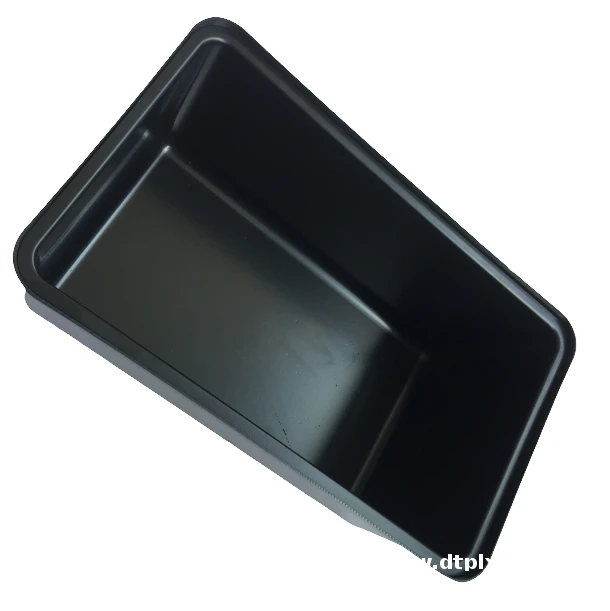 Custom Made Vacuum Forming square Black Plastic Buckets with Lids