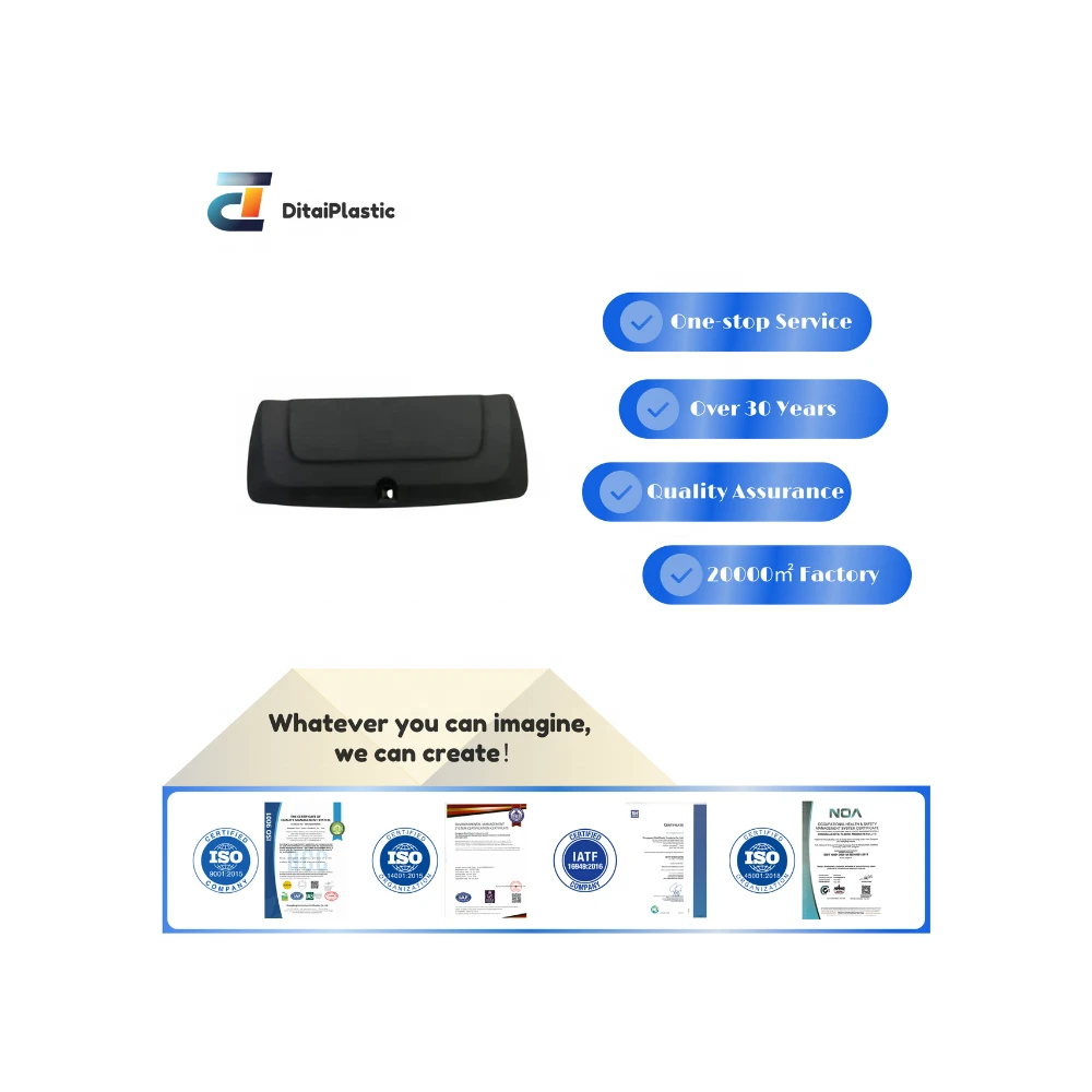 Custom Black Plastic Vacuum Formed Component for Industrial Equipment Panel with Structural Hole Design