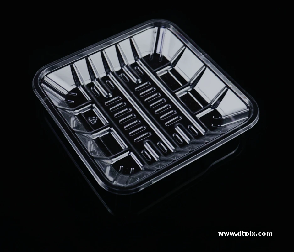 Customizable Disposable PET Food Tray Microwave-Safe Square Plastic Serving Tray With Blister Process