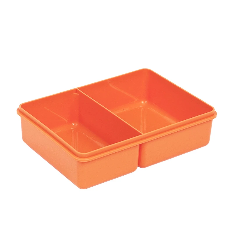 Japanese-Style Bento Boxes | Plastic Lid 2 Compartments Portable Lunch Boxes for Adults & Kids