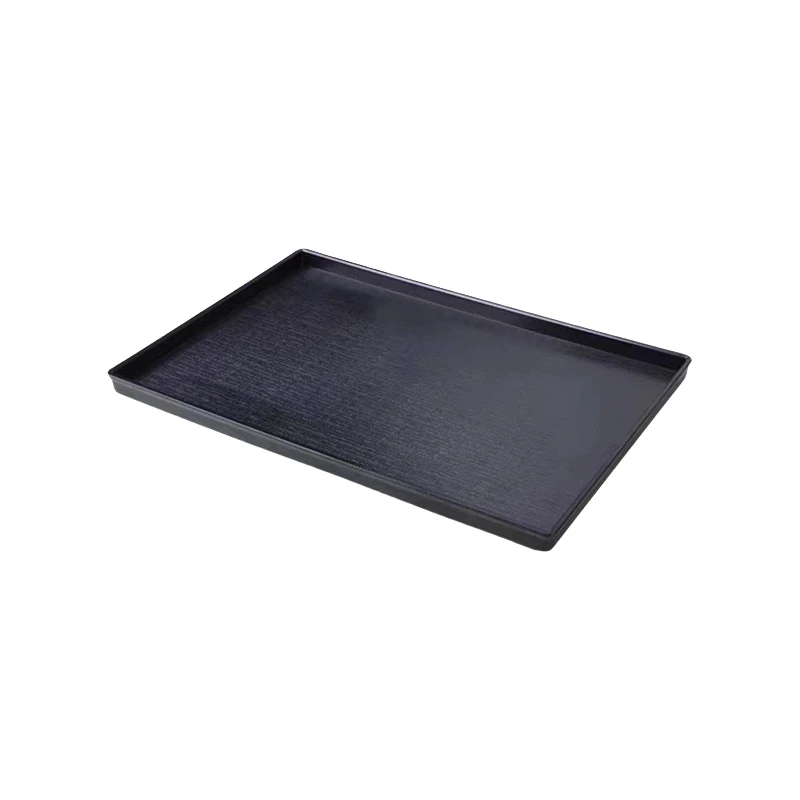Custom Rectangular ABS Plastic Serving Tray Non-Slip Heat Resistant Sustainable Hotel Amenities Home Decorative Stackable Food