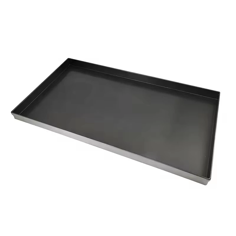 Commercial 600x400x30mm Flat Bread Baking Tray Perforated Black Non-Stick Aluminium for Baguette and Bun Baking